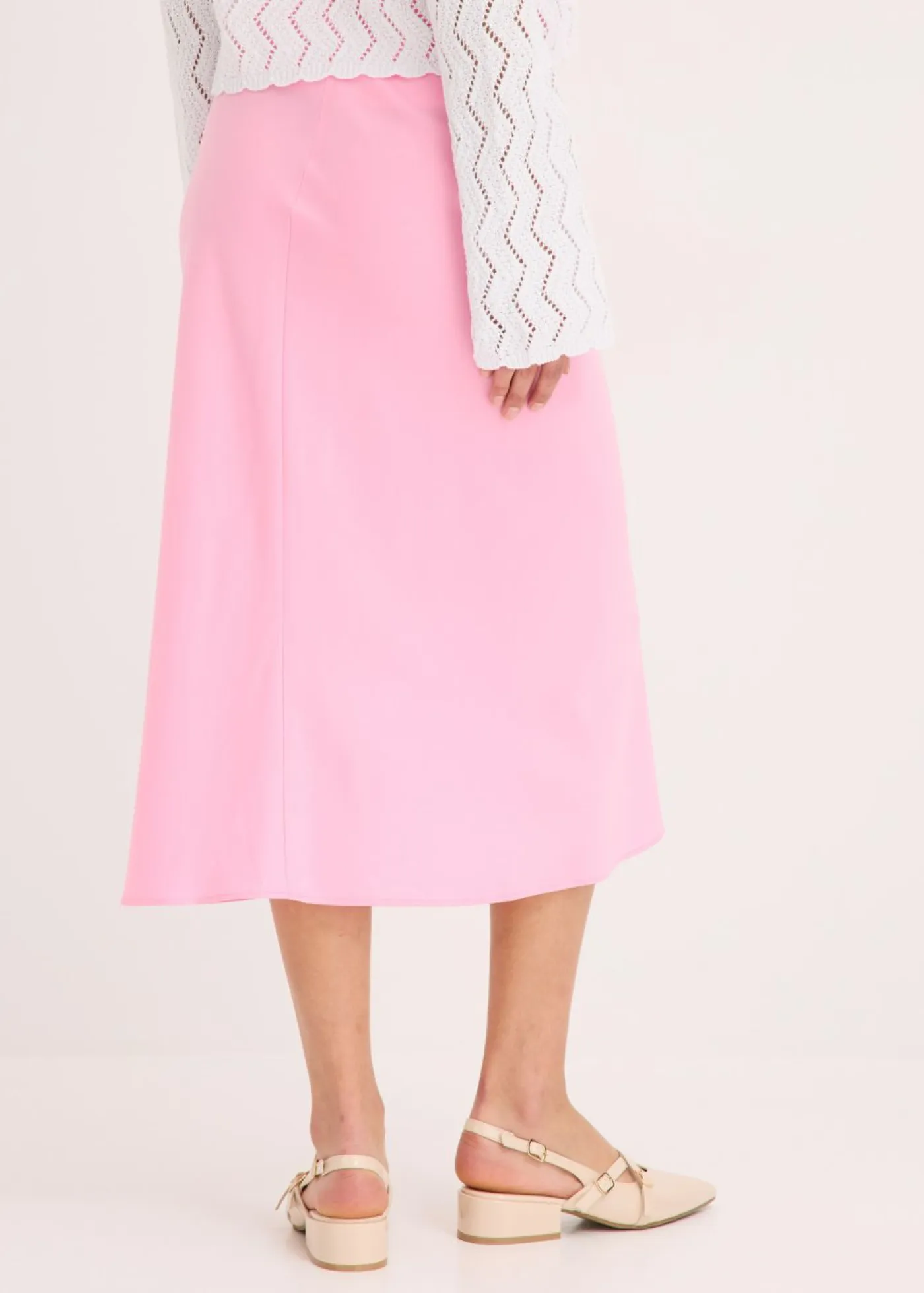 bonprix bonprix Faldas>Falda midi de satén Rosa