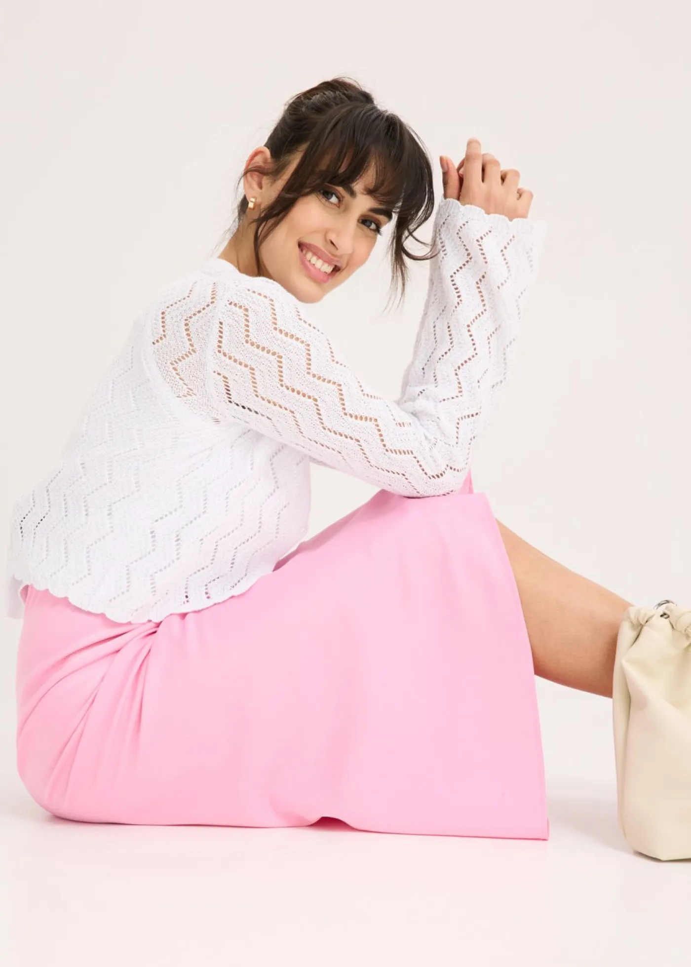 bonprix bonprix Faldas>Falda midi de satén Rosa