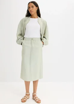 Mujer bonprix bonprix Falda midi de satén brillante