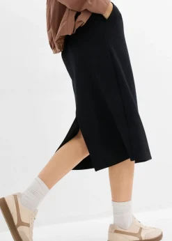 Mujer bonprix bonprix Falda midi de suave neopreno