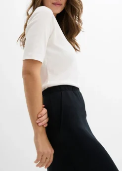 Mujer bonprix bonprix Falda midi de suave neopreno