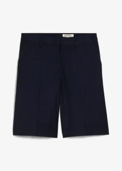 bonprix bonprix Premium|Pantalones>Falda pantalón con contenido de lana azul marino moteado