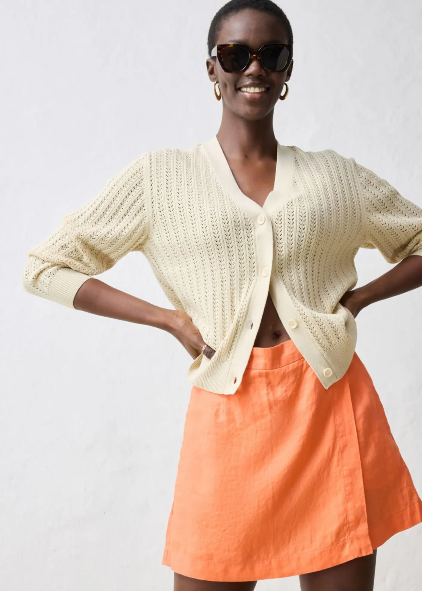 bonprix bonprix Premium|Shorts>Falda pantalón de lino puro mango