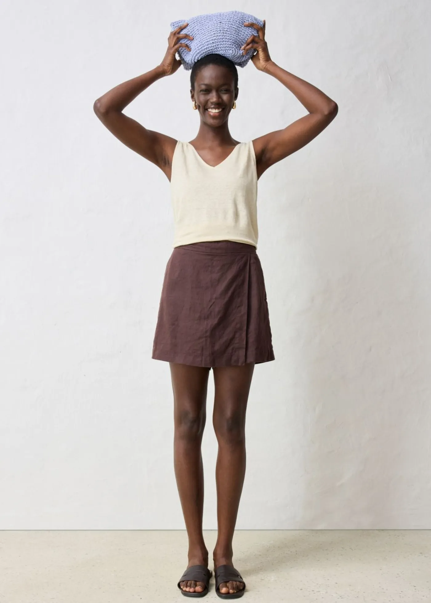 Mujer bonprix bonprix Falda pantalón de lino puro