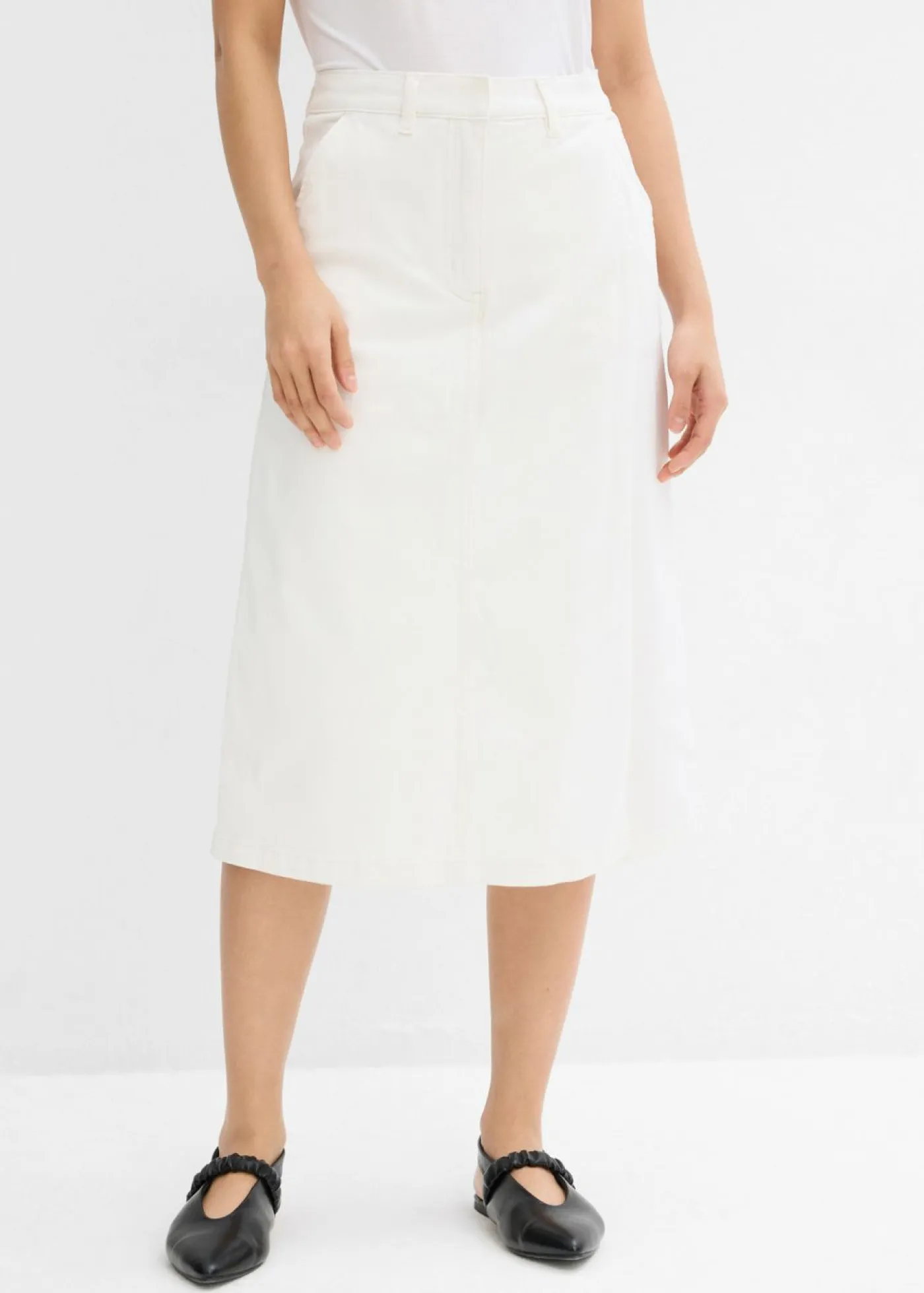 Mujer bonprix bonprix Falda pantalón de mezcla de algodón elástico