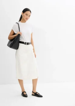 Mujer bonprix bonprix Falda pantalón de mezcla de algodón elástico