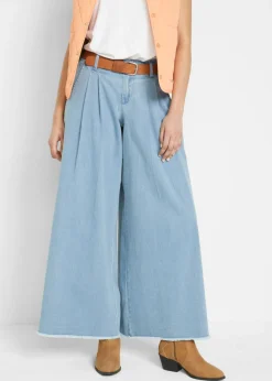 bonprix bonprix Vaqueros>Falda pantalón, vaquera, wide-leg azul claro denim