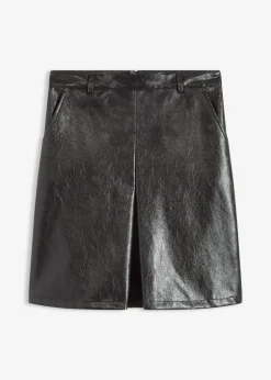 Mujer bonprix bonprix Falda plisada de charol sintético