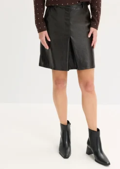 Mujer bonprix bonprix Falda plisada de charol sintético