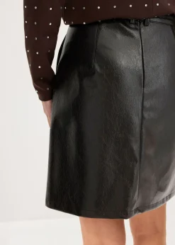 Mujer bonprix bonprix Falda plisada de charol sintético