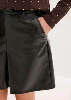 Mujer bonprix bonprix Falda plisada de charol sintético