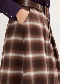 Mujer bonprix bonprix Falda plisada de cuadros con cinturón (2 piezas)
