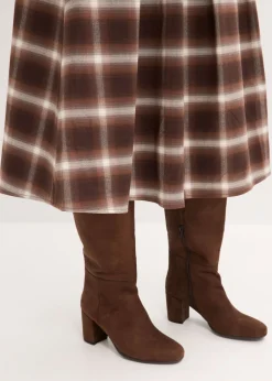 Mujer bonprix bonprix Falda plisada de cuadros con cinturón (2 piezas)