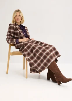 Mujer bonprix bonprix Falda plisada de cuadros con cinturón (2 piezas)