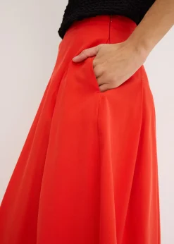 Mujer bonprix bonprix Falda plisada de mezcla de viscosa suave