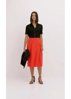 Mujer bonprix bonprix Falda plisada de mezcla de viscosa suave