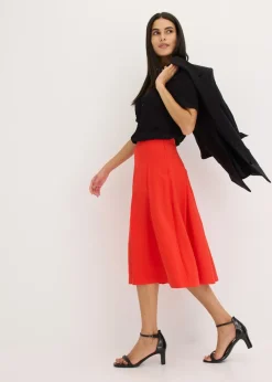 Mujer bonprix bonprix Falda plisada de mezcla de viscosa suave