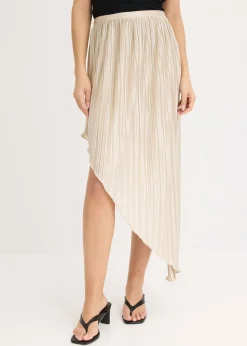 Mujer bonprix bonprix Falda plisada de satén brillante