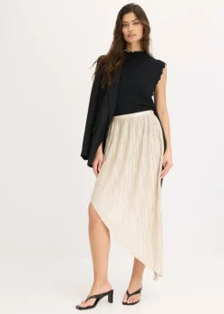 Mujer bonprix bonprix Falda plisada de satén brillante