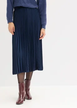 Mujer bonprix bonprix Falda plisada de satén fino