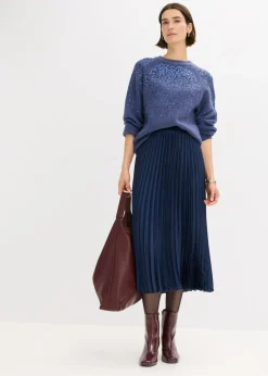 Mujer bonprix bonprix Falda plisada de satén fino