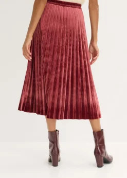 Mujer bonprix bonprix Falda plisada de terciopelo suave