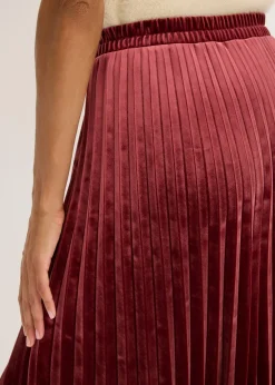 Mujer bonprix bonprix Falda plisada de terciopelo suave