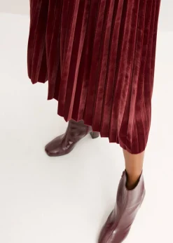 Mujer bonprix bonprix Falda plisada de terciopelo suave