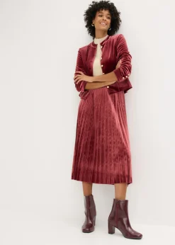 Mujer bonprix bonprix Falda plisada de terciopelo suave