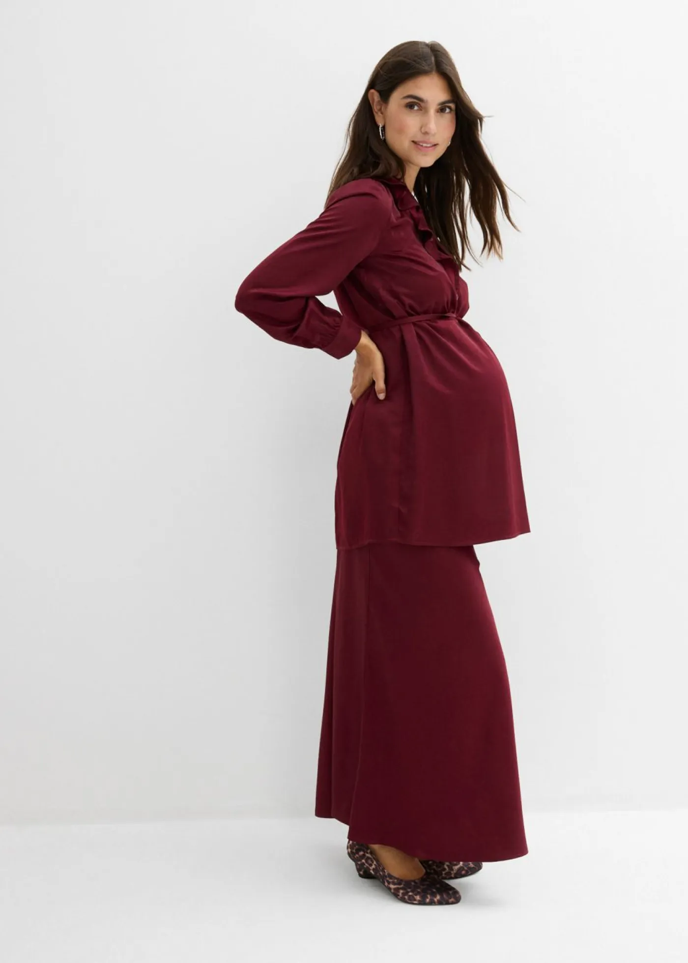 bonprix bonprix Premamá>Falda premamá de satén mora oscuro