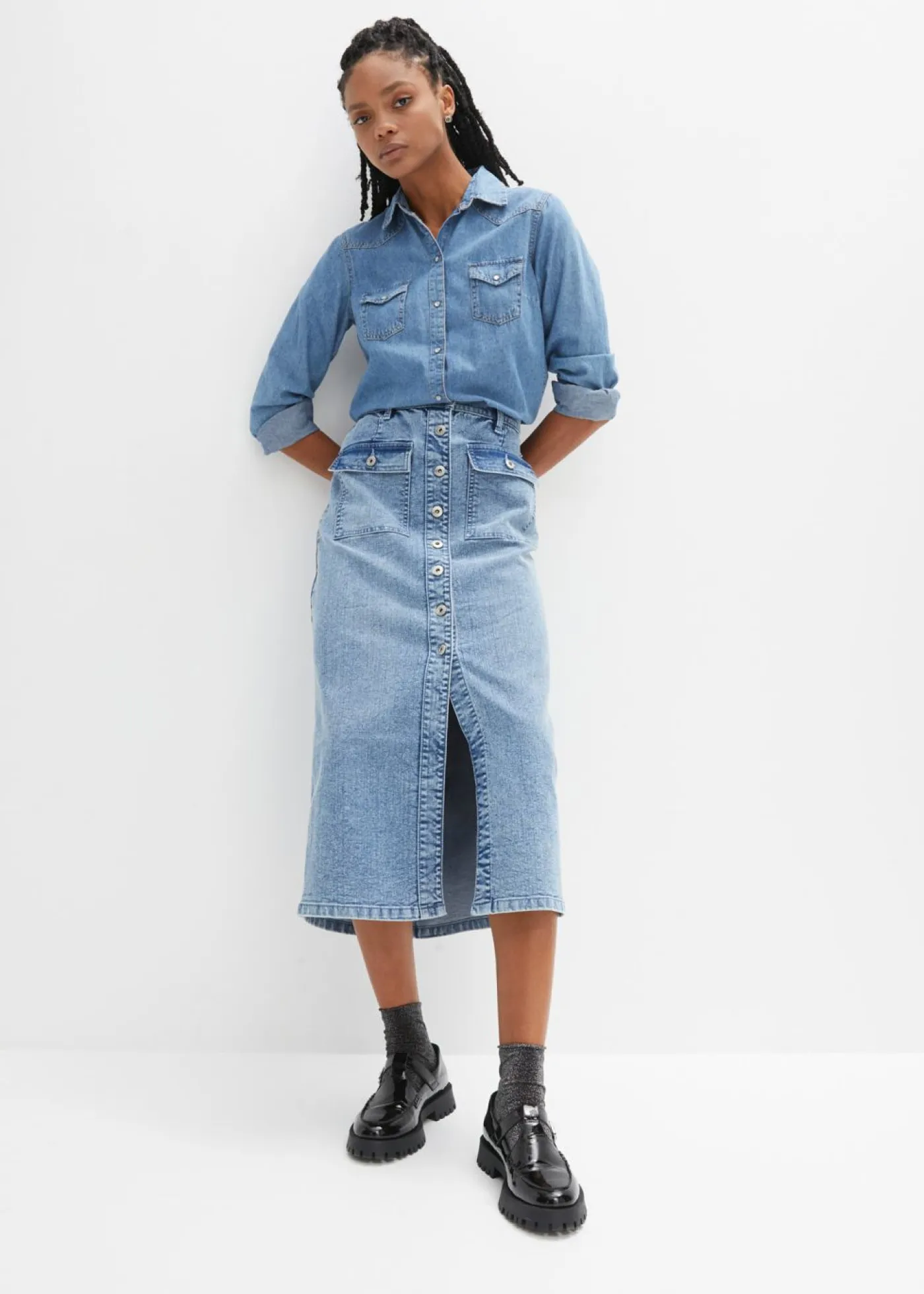 bonprix bonprix Faldas>Falda vaquera Denim claro