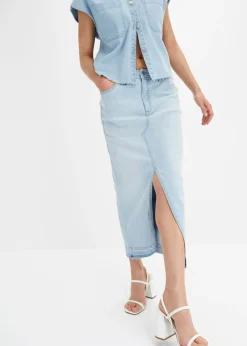 Mujer bonprix bonprix Falda vaquera con abertura