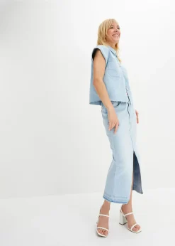 Mujer bonprix bonprix Falda vaquera con abertura