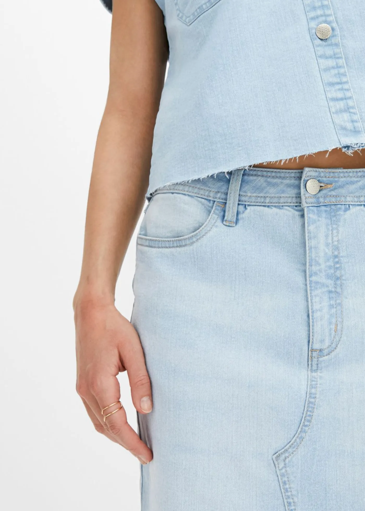 Mujer bonprix bonprix Falda vaquera con abertura