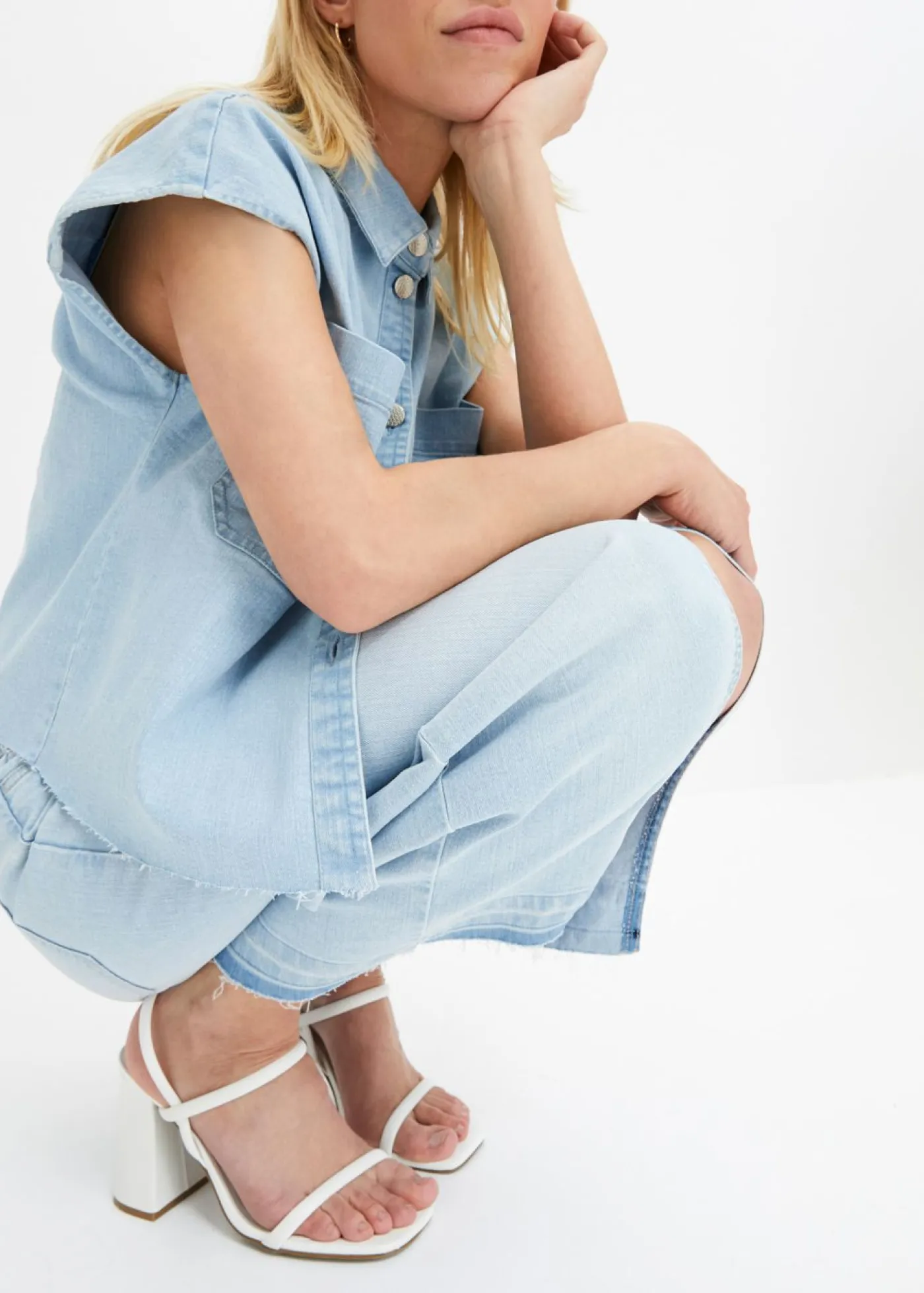 Mujer bonprix bonprix Falda vaquera con abertura