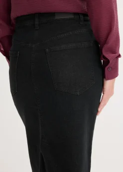 Mujer bonprix bonprix Falda vaquera con aplicación de piedras brillantes