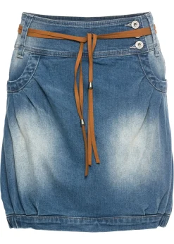 bonprix bonprix Faldas>Falda vaquera con cinturón Denim