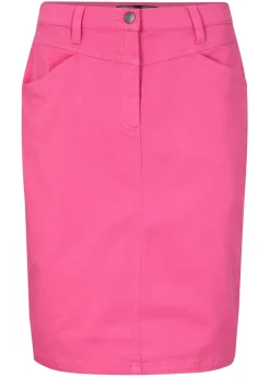 bonprix bonprix Faldas>Falda vaquera elástica rosa azalea