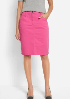 bonprix bonprix Faldas>Falda vaquera elástica rosa azalea