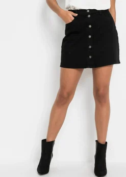 bonprix bonprix Faldas>Falda vaquera elástica Negro vaquero