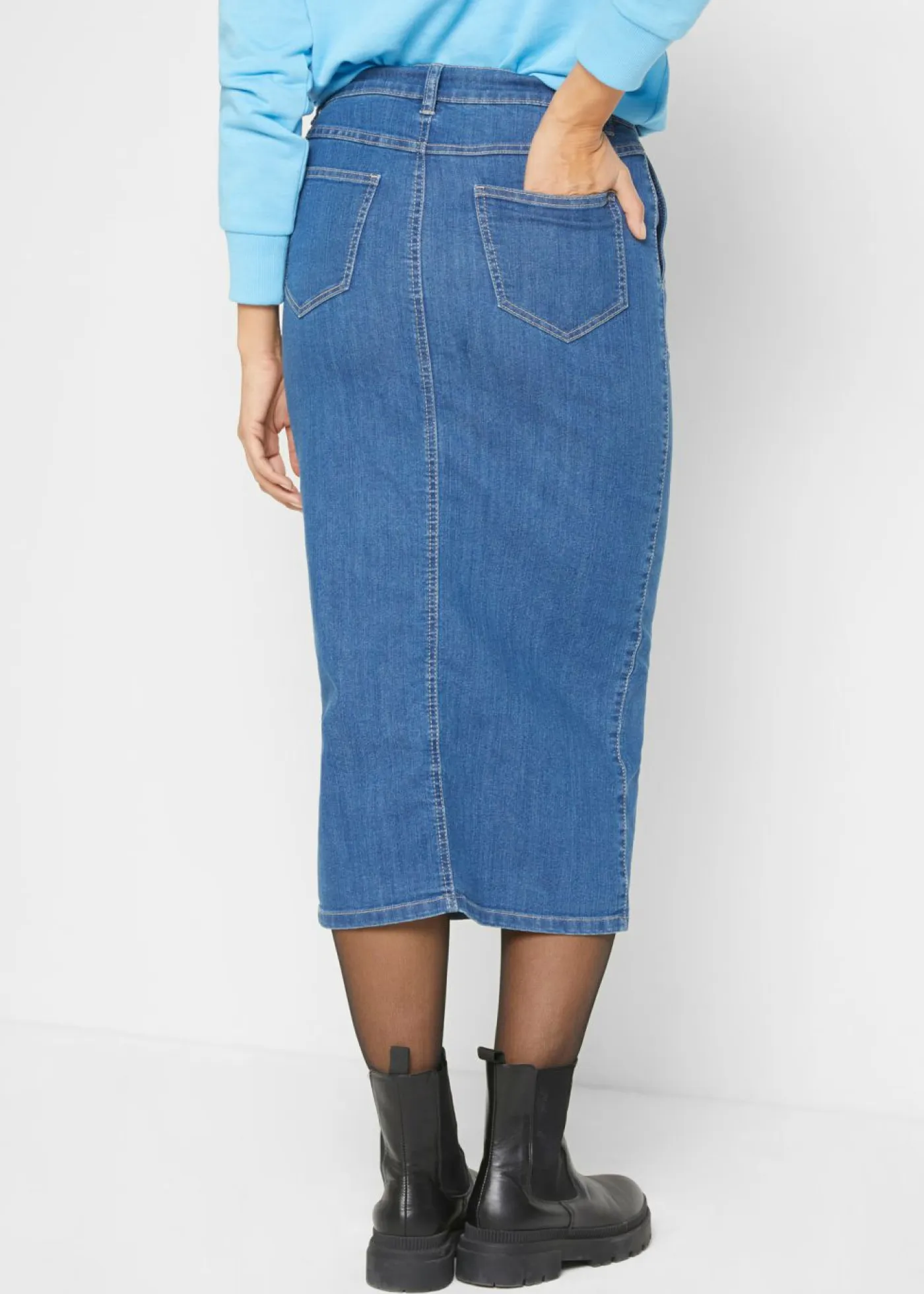 bonprix bonprix Faldas>Falda vaquera elástica Azul piedra usado