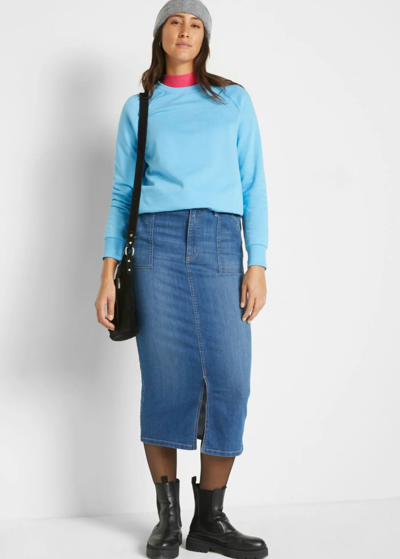 bonprix bonprix Faldas>Falda vaquera elástica Azul piedra usado