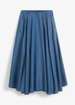 bonprix bonprix Faldas>Falda vaquera, high waist, cintura cómoda, de algodón orgánico Azul piedra