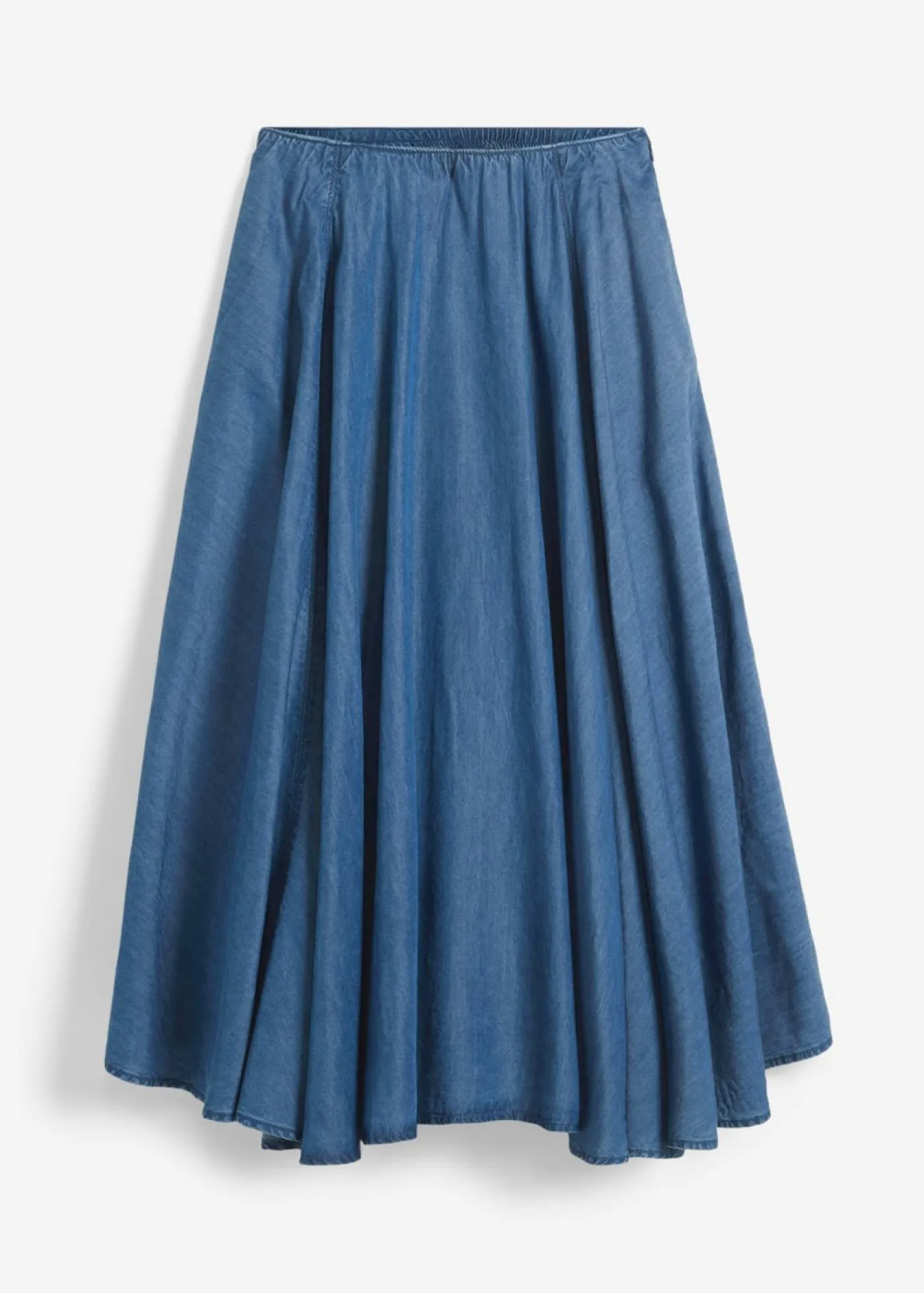 bonprix bonprix Faldas>Falda vaquera, high waist, cintura cómoda, de algodón orgánico Azul piedra