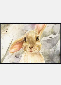 bonprix bonprix Muebles De Vestíbulo·Felpudos|Primavera>Felpudo lavable con motivo de conejitos Gris-beige