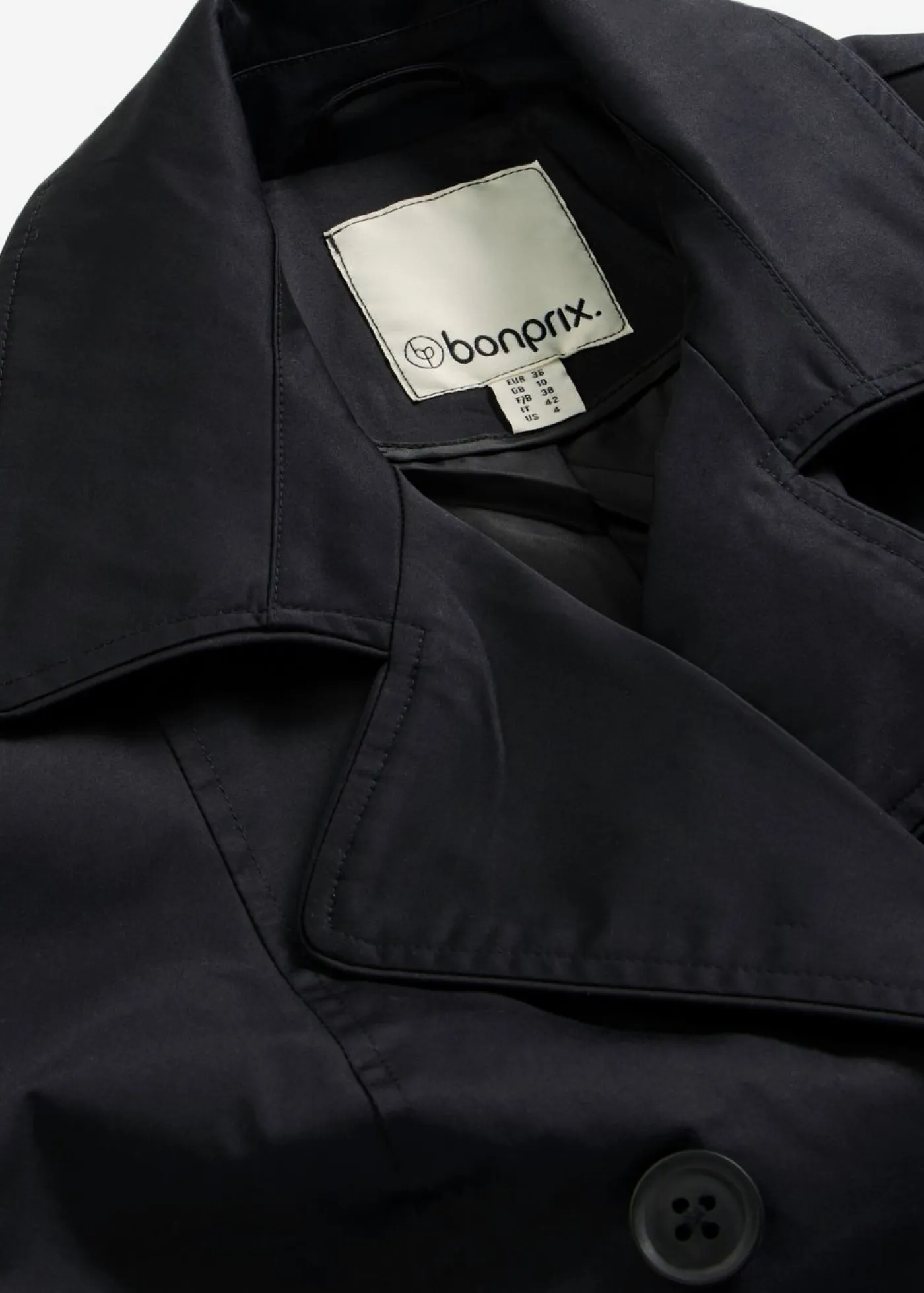 bonprix bonprix Chaquetas Y Abrigos>Gabardina de algodón Negro