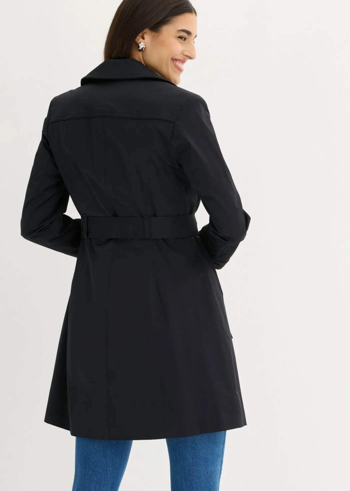 bonprix bonprix Chaquetas Y Abrigos>Gabardina de algodón Negro