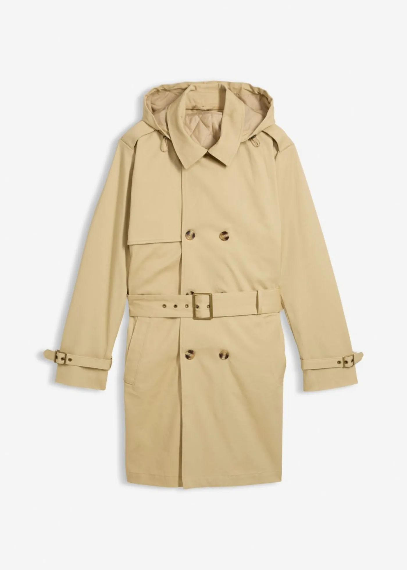 bonprix bonprix Chaquetas Y Abrigos·Abrigos|Chaquetas Y Abrigos·Chaquetas Técnicas>Gabardina impermeable 2 en 1 con capucha desmontable Beige verdoso
