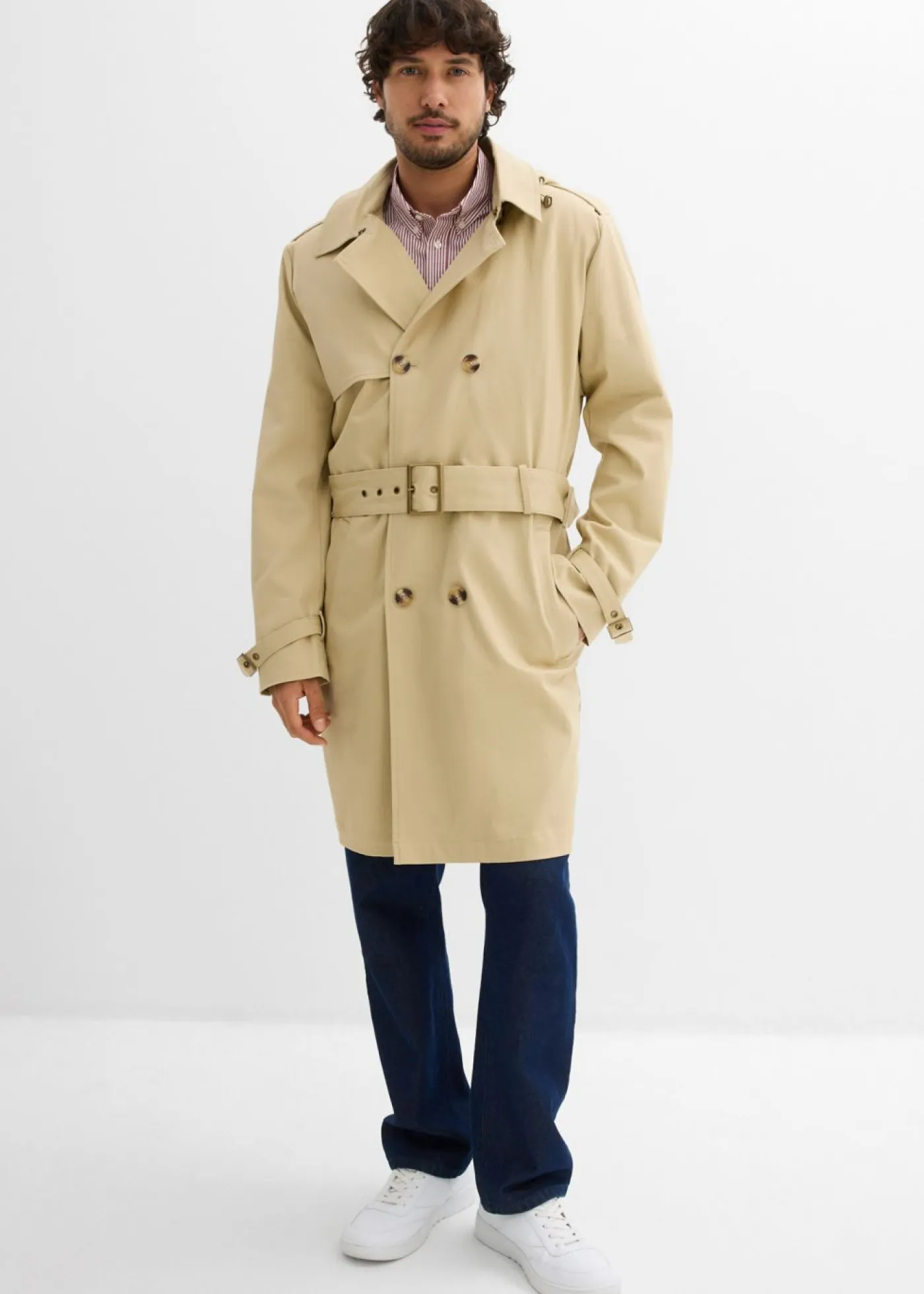 bonprix bonprix Chaquetas Y Abrigos·Abrigos|Chaquetas Y Abrigos·Chaquetas Técnicas>Gabardina impermeable 2 en 1 con capucha desmontable Beige verdoso