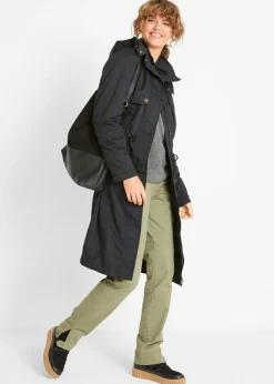 Mujer bonprix bonprix Gabardina larga , ajustada en la cintura y ligeramente acolchado con capucha
